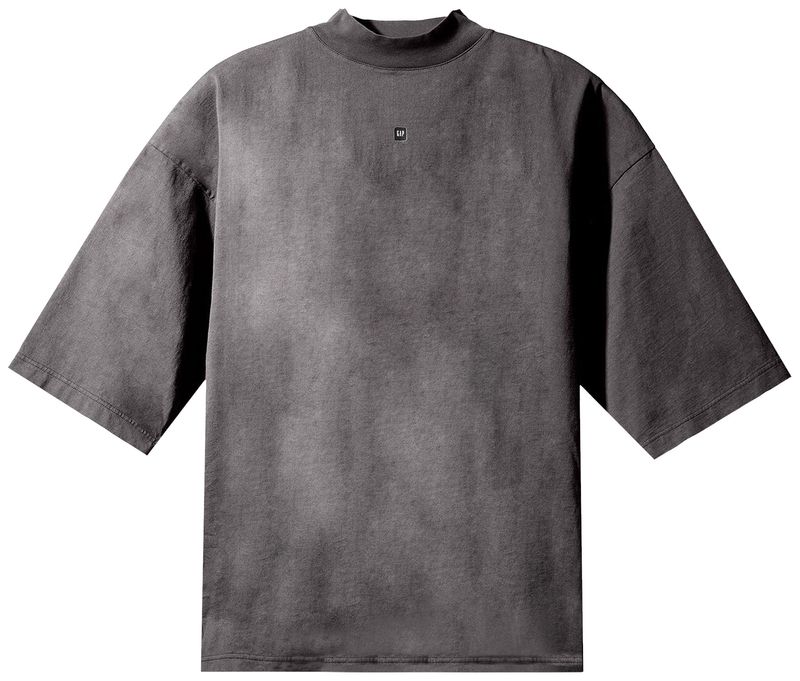Yeezy Gap Engineered by Balenciaga Logo 3/4 Sleeve Tee - Dark Grey