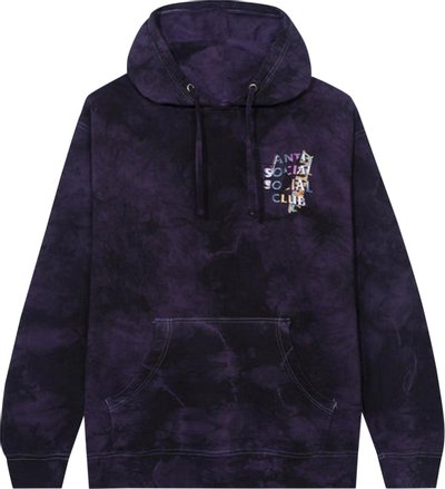 Anti Social Social Club Dissociative Hoodie 'Black/Purple Tie Dye'