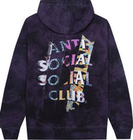 Anti Social Social Club Dissociative Hoodie 'Black/Purple Tie Dye'