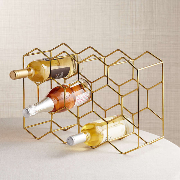 11 BOTTLE WINE RACK COPPER