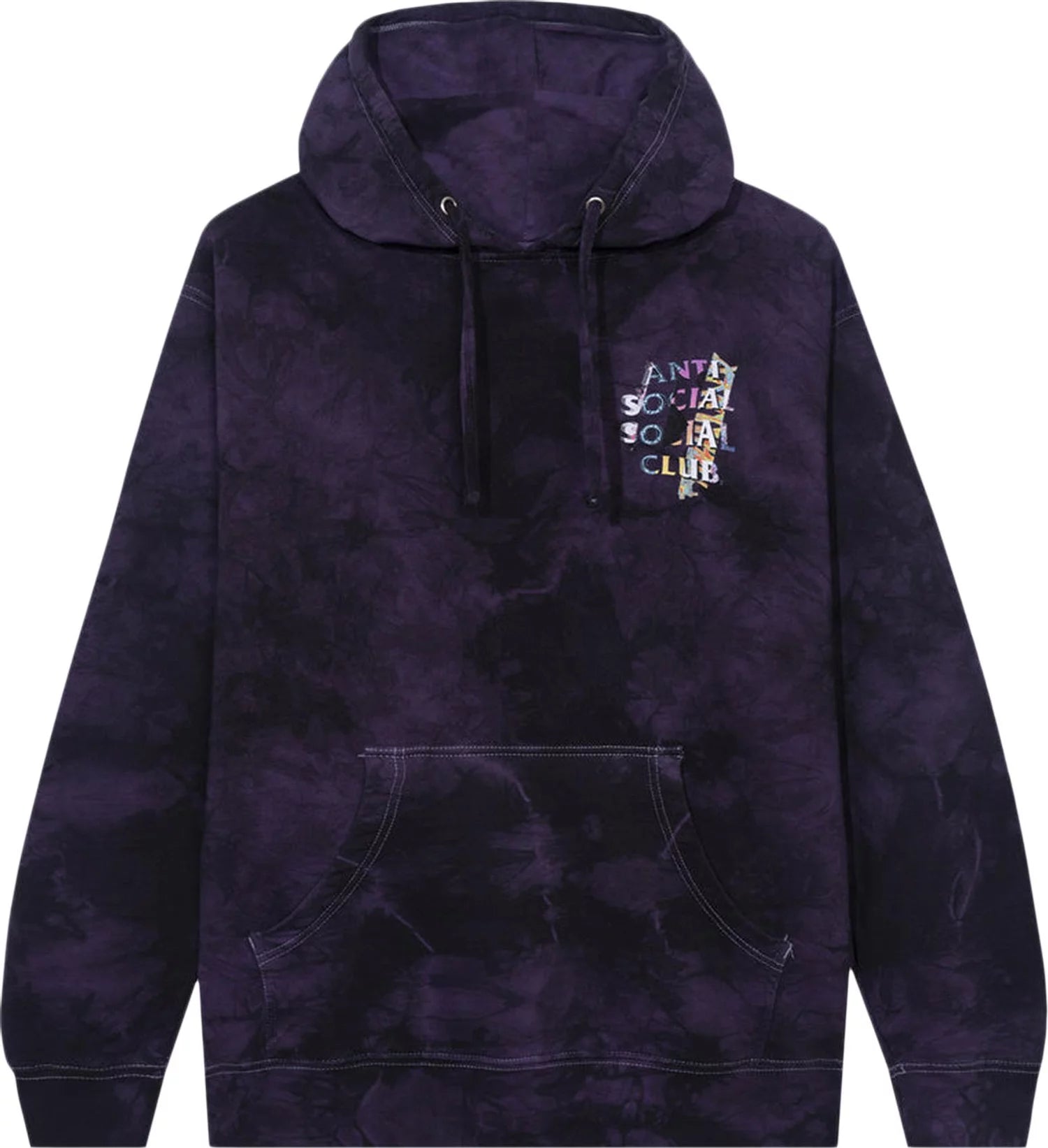 Anti Social Social Club Dissociative Tie Dye Hoodie 'Black/Purple'
