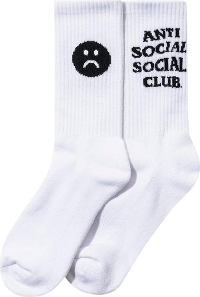 Anti Social Social Club Moody Feet Sad Socks 'White'