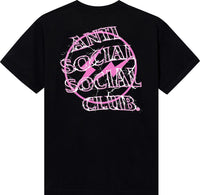 Anti Social Social Club x Fragment Design Bolt Tee - Black/Pink