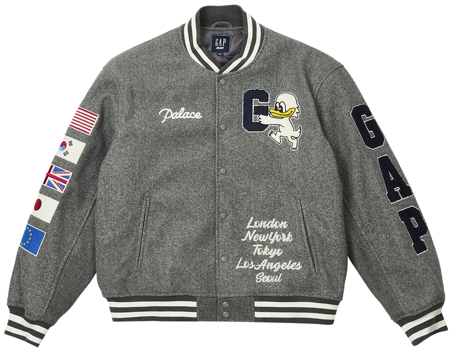 Palace x Gap Varsity Jacket 'Grey'