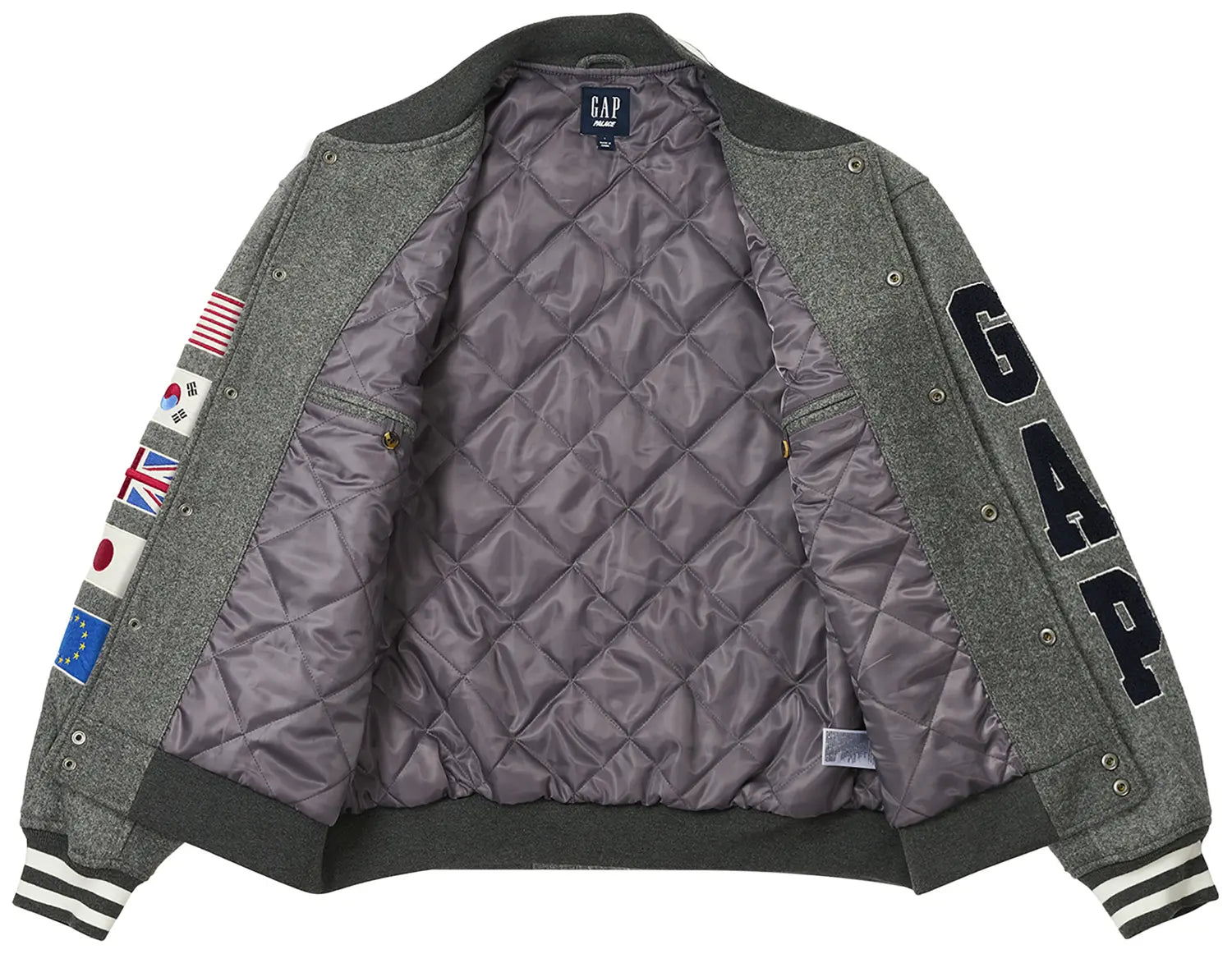 Palace x Gap Varsity Jacket 'Grey'
