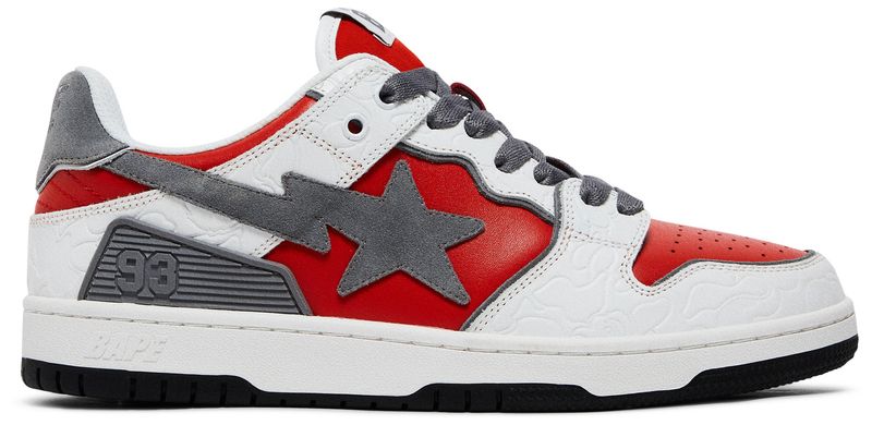 A Bathing Ape Bape SK8 Sta White Red