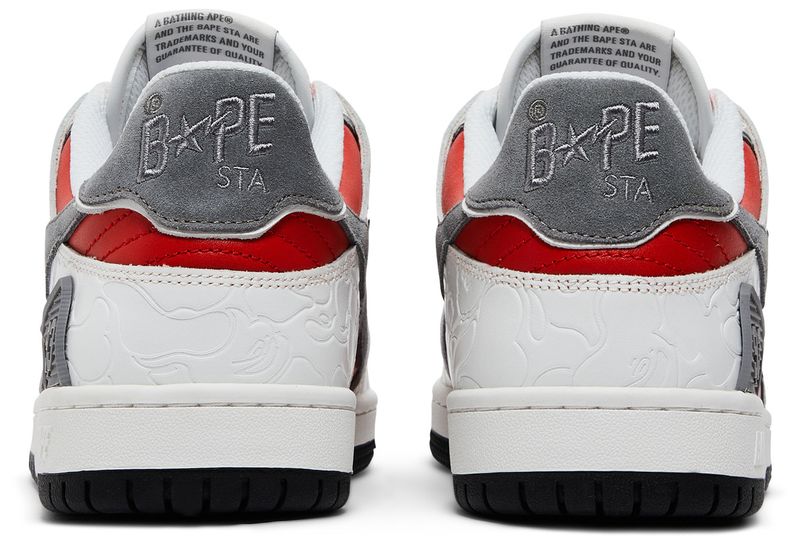 A Bathing Ape Bape SK8 Sta White Red