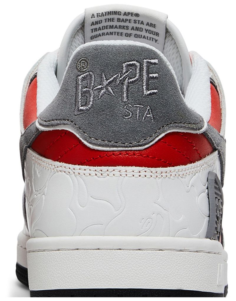 A Bathing Ape Bape SK8 Sta White Red