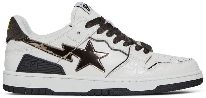 A Bathing Ape Bape SK8 Sta White Silver