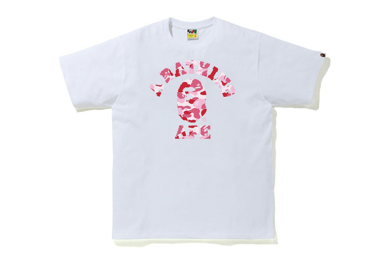BAPE COLLEGE CAMO TEE WHITE PINK