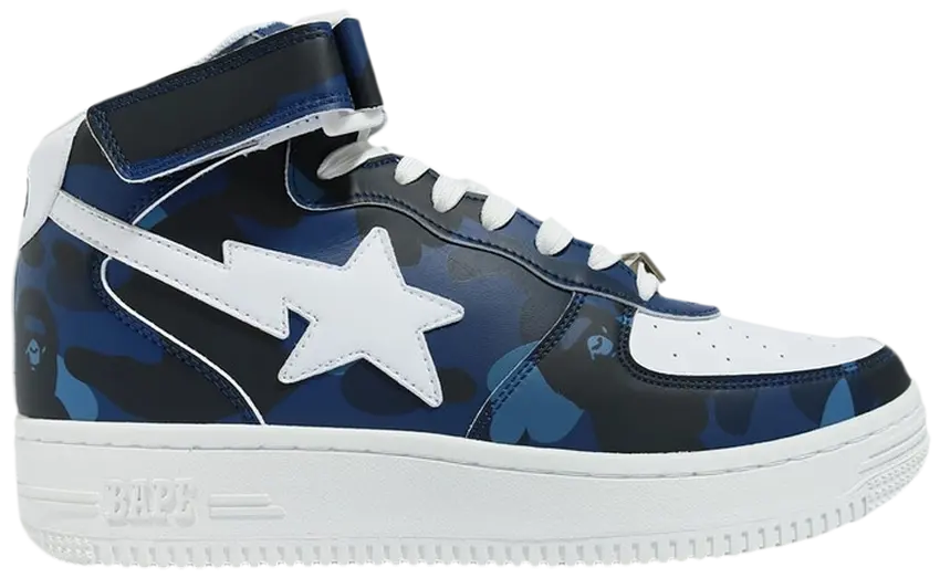 A Bathing Ape Bape Sta Mid Color Camo Navy