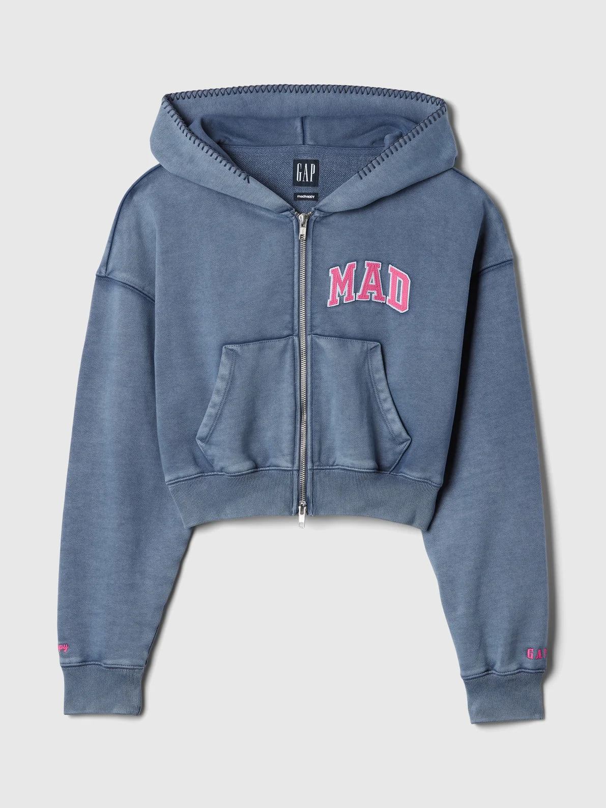 Gap - MadHappy - Full Zip Cropped Mad Hoodie - Navy