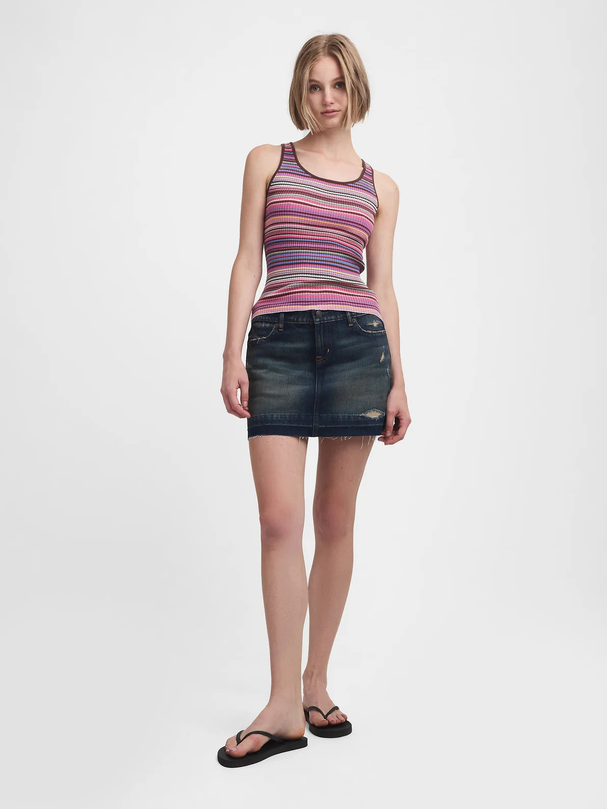 Gap - MadHappy - Stripe Sweater Tank - Mulberry Multi
