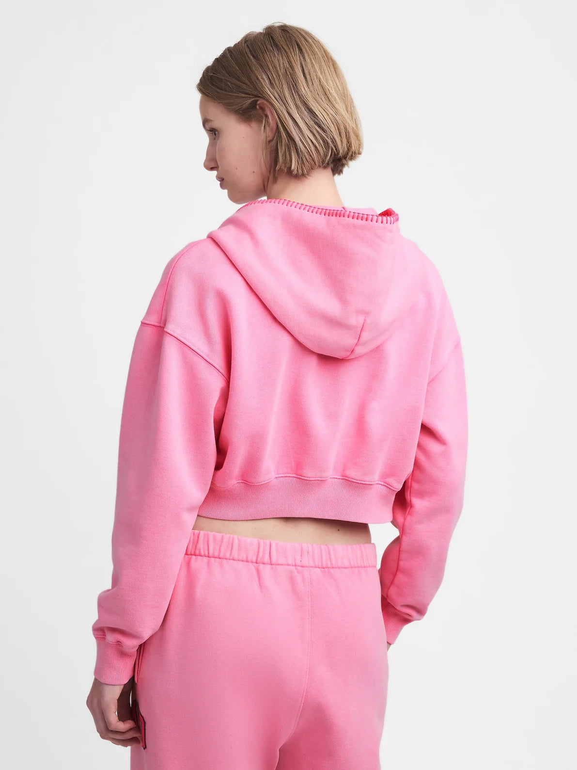 Gap - MadHappy - Full Zip Cropped Mad Hoodie - Pink