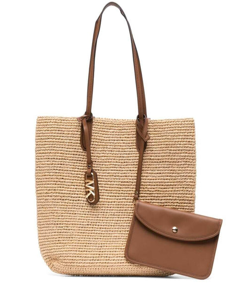 Michael Kors Women's Eliza Large Straw Tote Bag With Pouch